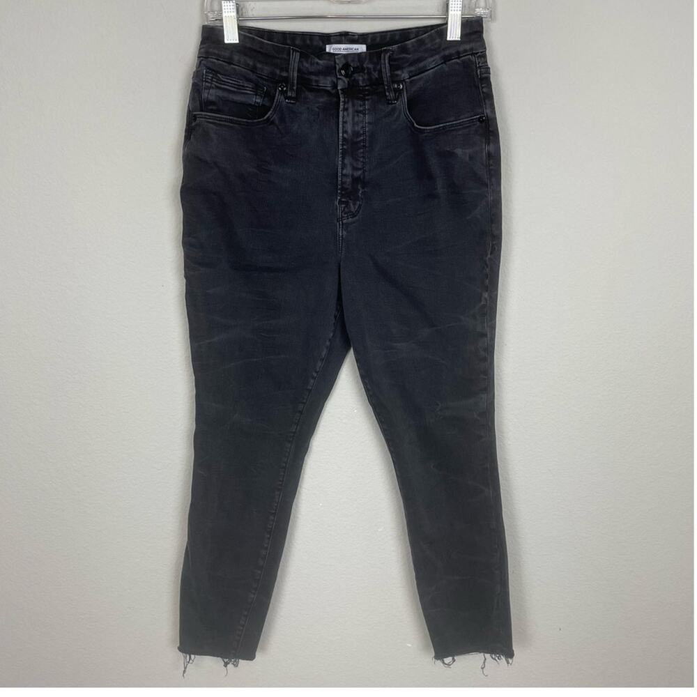 Good American Black Good Waist Skinny Jeans 12/31 - Picture 2 of 7